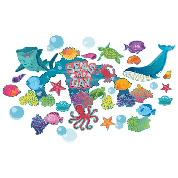 Eureka Seas the Day Bulletin Board Set, 42-Piece Set 847844 - main